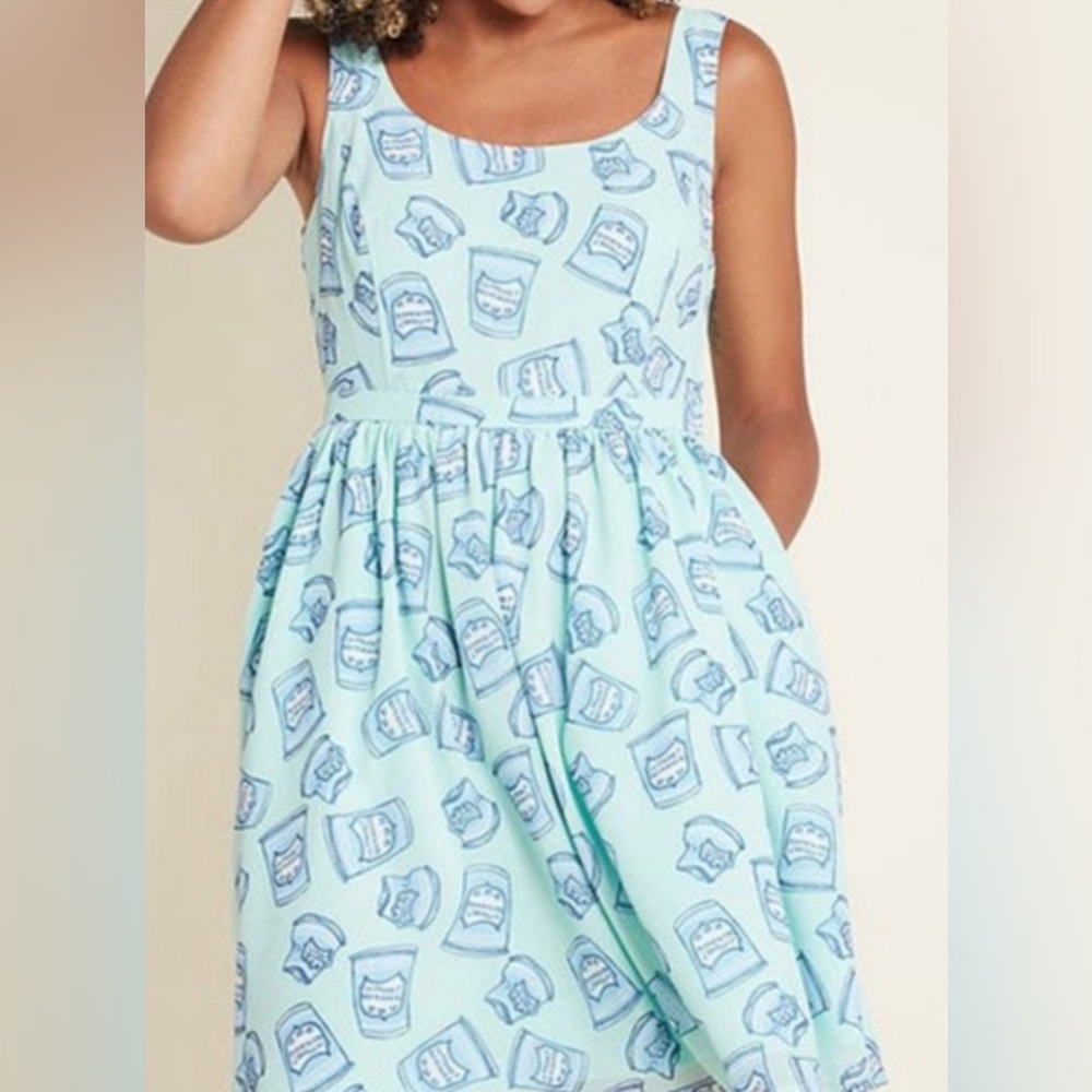 ModCloth dress, coffee print with pockets